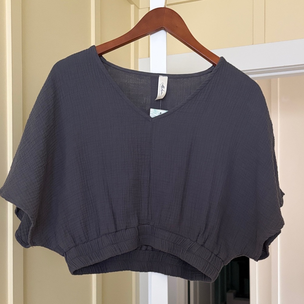 Mahina Women's Gauze Cropped Top Medium NWT